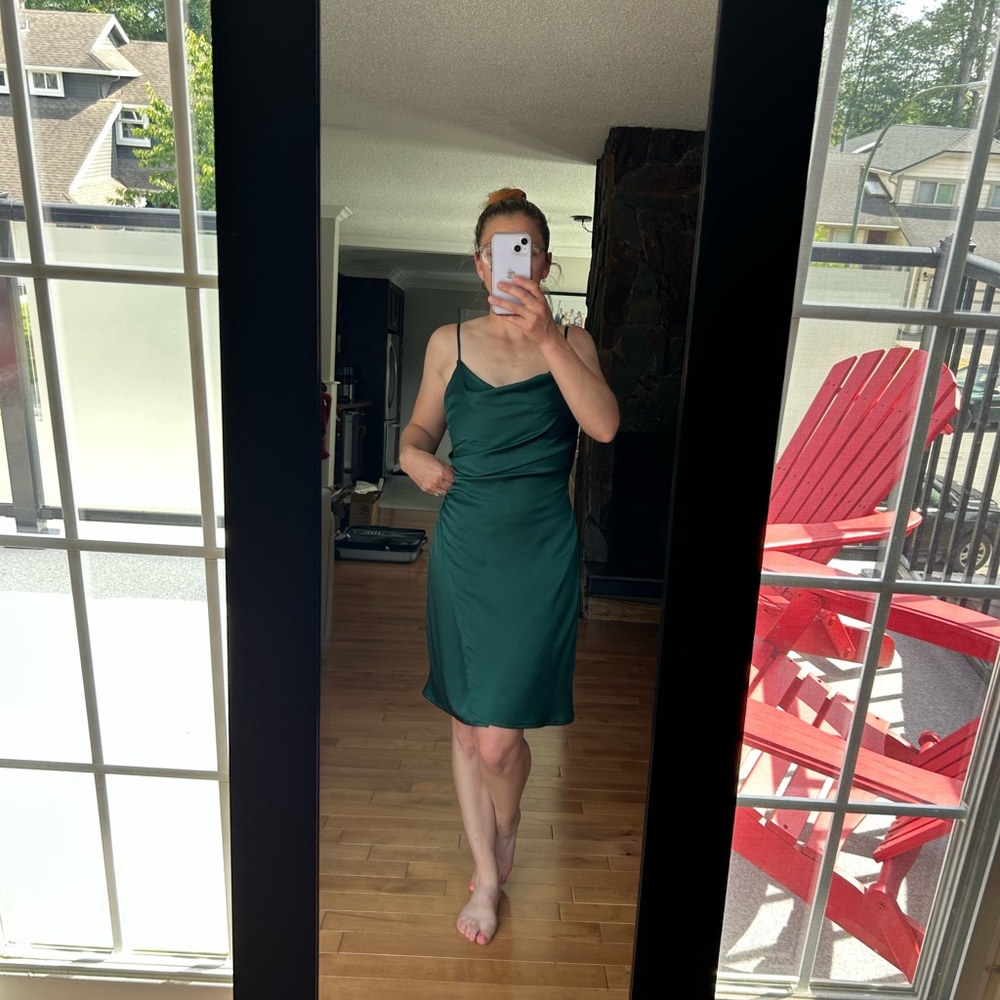 Green Coke Neck Dress